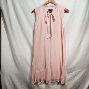 DKNY Womens Sleeveless Tie Neck Pleated‎ Dress Size 10 Pink Melon